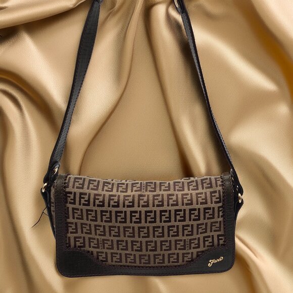 Fendi Handbags - Vintage FENDI Monogram canvas Baguette with COA